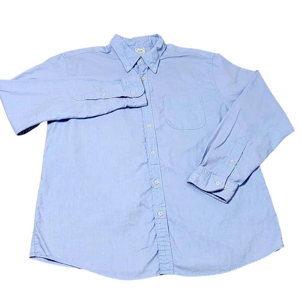 Brooks Brothers Shirt Mens Large Blue Oxford Button Down Long Sleeve Casual